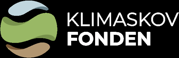 Klimaskov Fonden logo med grønne og brune nuancer.