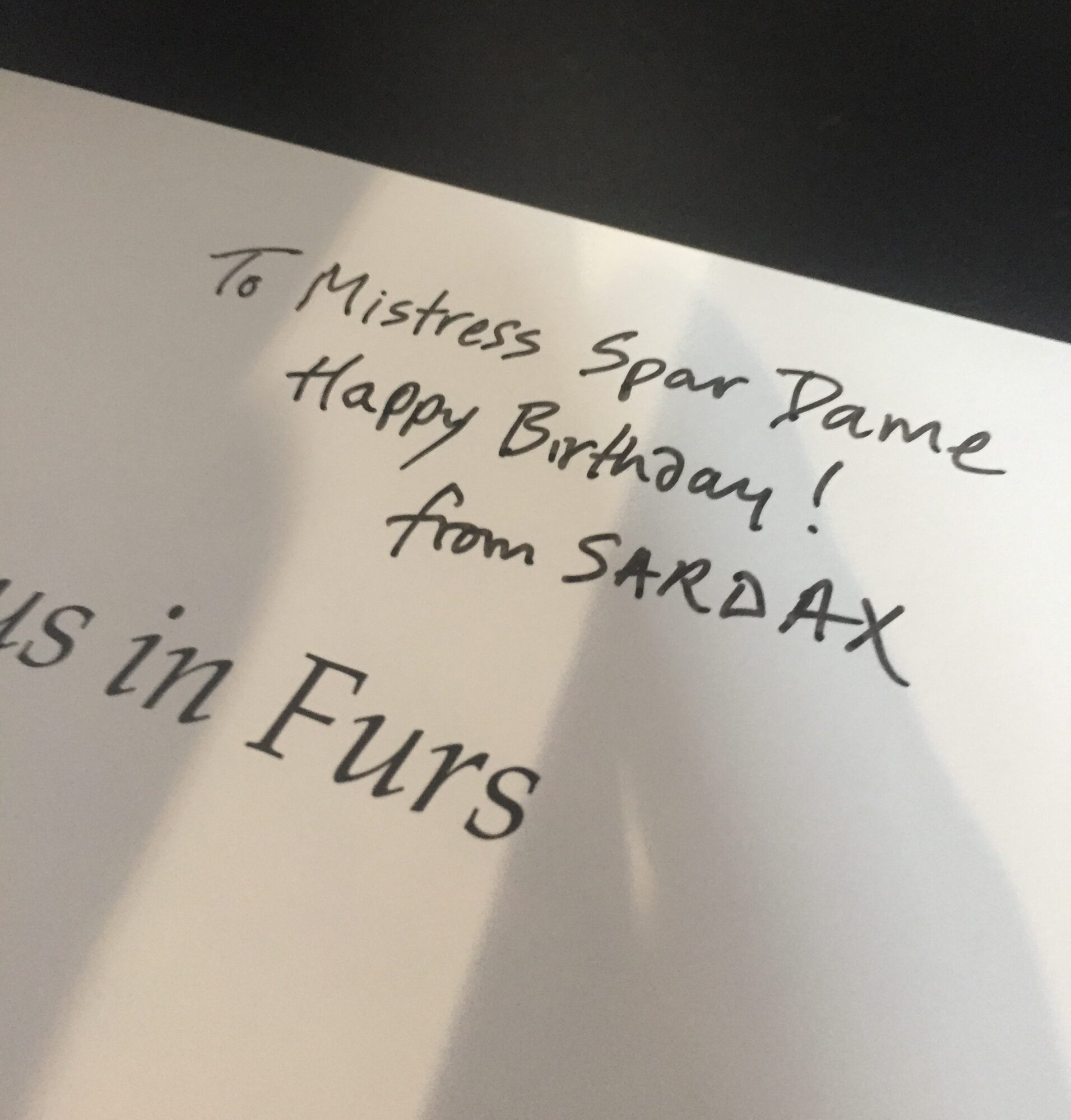 Venus in Furs Sardax Edition. All Rights Reserved. By permission of Sardax. Min udgave med hilsen fra Sardax.