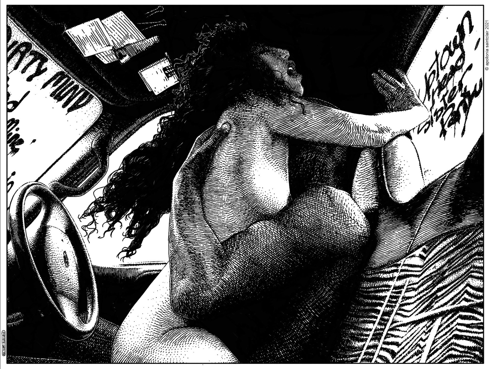 ‘L’esprit de débauche’ (Dirty mind). Art by Apollonia Saintclair. All Rights Reserved. By permission of Apollonia Saintclair.