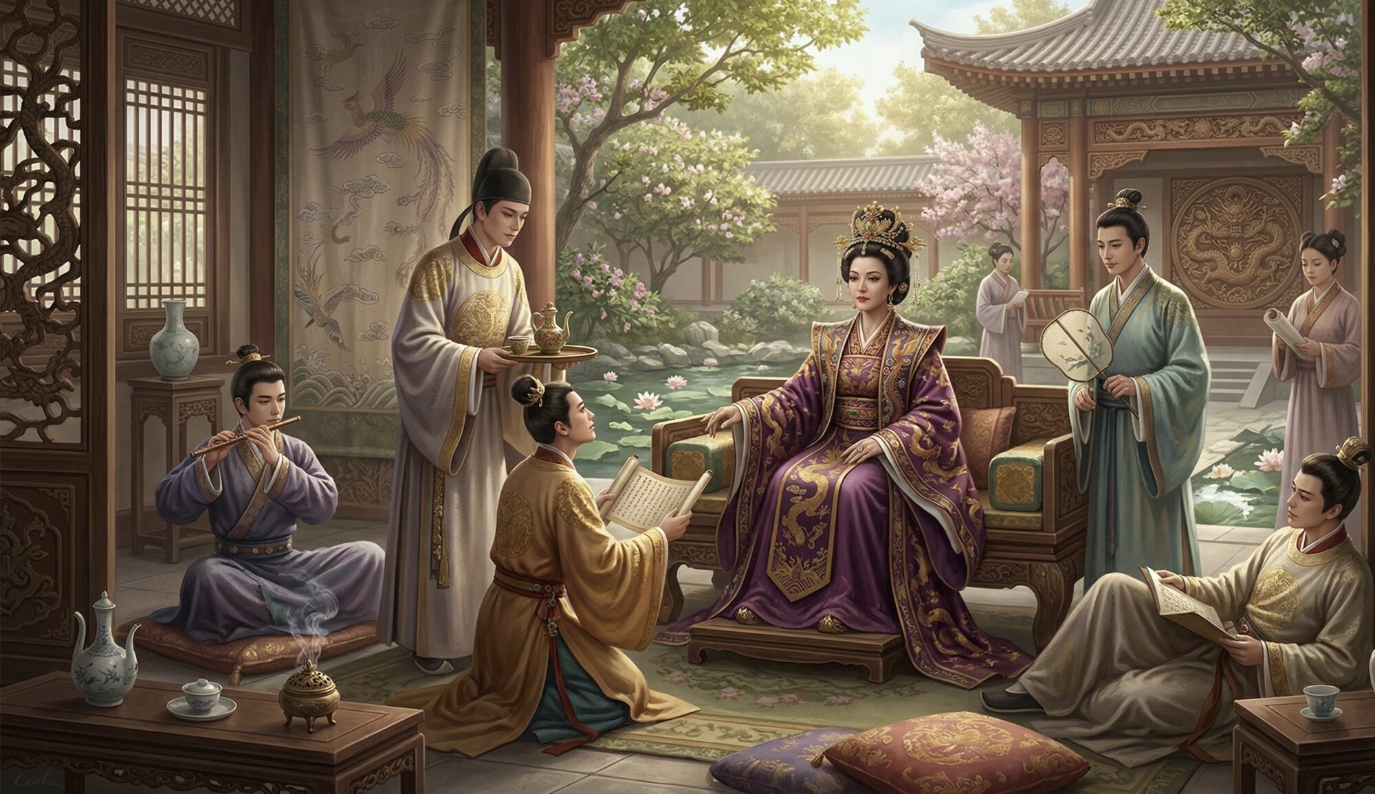 Kejserinde Wu Zetian (武則天) og hendes harem